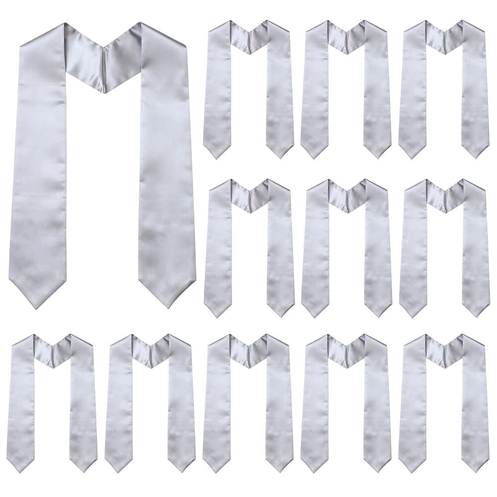3276 12 PCs Unisex Adult Plain Graduation Stole Bulk for High School